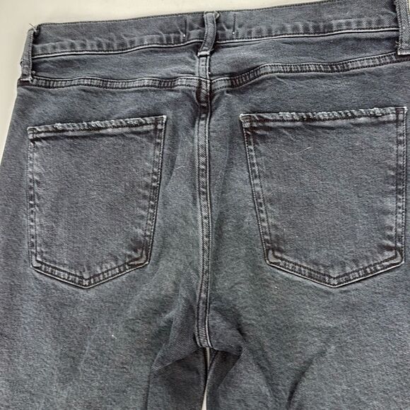 AGOLDE Toni Mid Rise Straight Leg Raw Hem Jeans in Black Feral Wash Size 26 - Picture 9 of 15